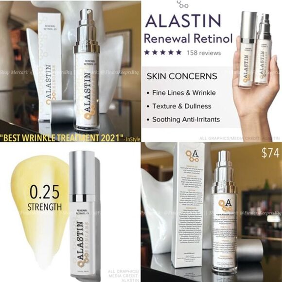 ALASTIN Renewal Retinol .25 Serum Antiaging Smoothes Texture Tone Fine Lines - Picture 1 of 12